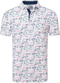 Camiseta polo Footjoy Golf Course Doodle Blanco M - 1