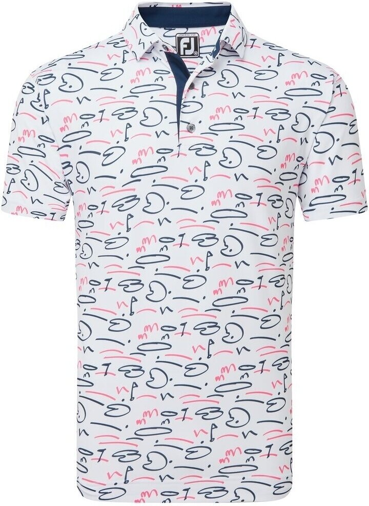 Риза за поло Footjoy Golf Course Doodle White XL