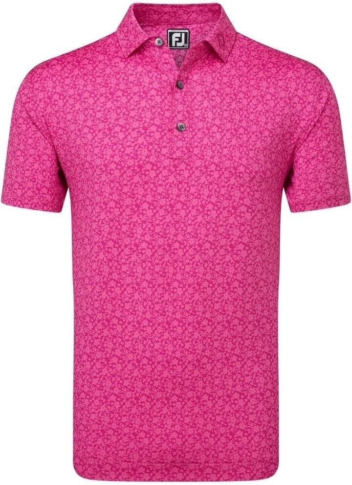 Chemise polo Footjoy Printed Floral Lisle Berry L