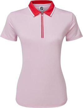 Polo majica Footjoy Colour Block Lisle Pink/Red L - 1