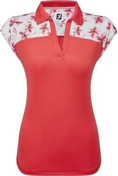 Camisa pólo Footjoy Blocked Floral Print Lisle Red S - 1