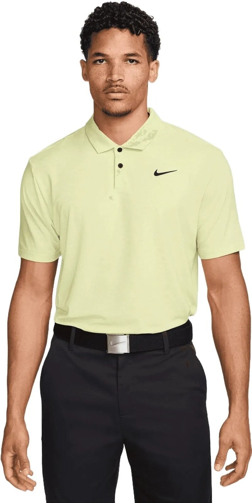 Polo Nike Dri-Fit Tour Heather Mens Polo Light Lemon Twist/Black M