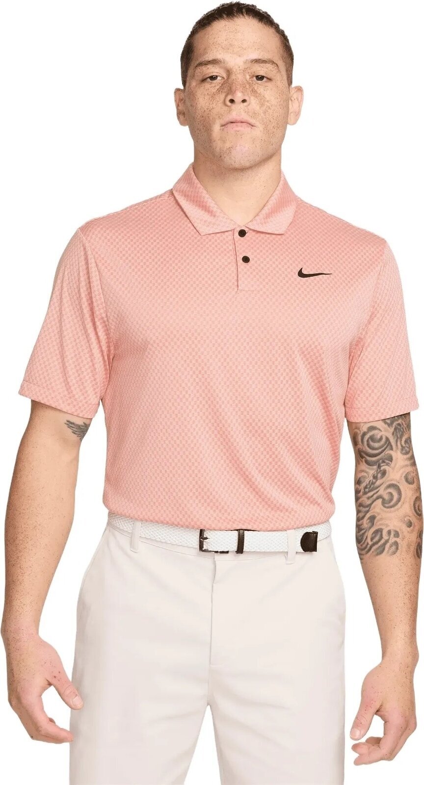 Camiseta polo Nike Dri-Fit Tour Jacquard Mens Polo Light Madder Root/Guava Ice/Black XL Camiseta polo