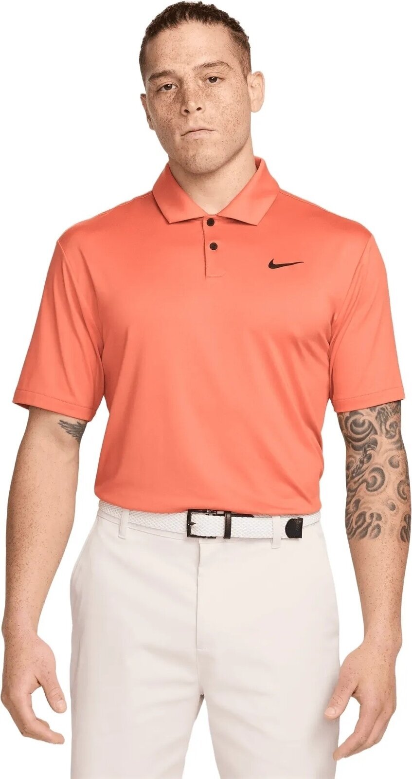 Polo Shirt Nike Dri-Fit Tour Solid Mens Polo Madder Root/Black L Polo Shirt