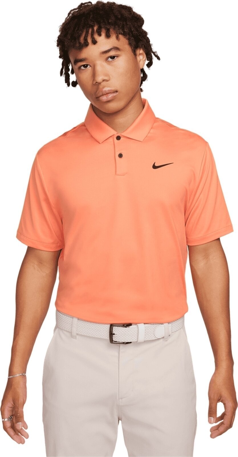 Polo-Shirt Nike Dri-Fit Tour Solid Mens Polo Orange Trance/Black S