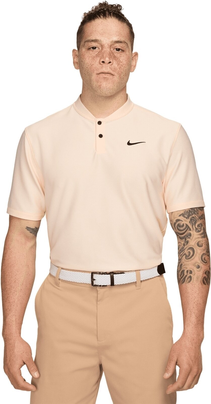 Polo Shirt Nike Dri-Fit Tour Texture Mens Guava Ice/Black 2XL Polo Shirt