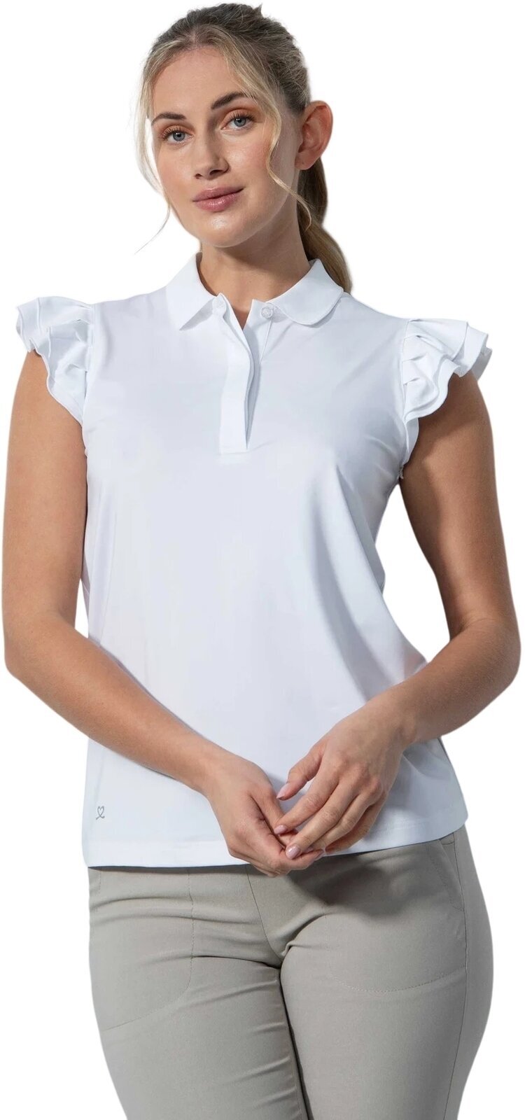 Polo košeľa Daily Sports Albi Sleeveless Polo Shirt White XS Polo košeľa