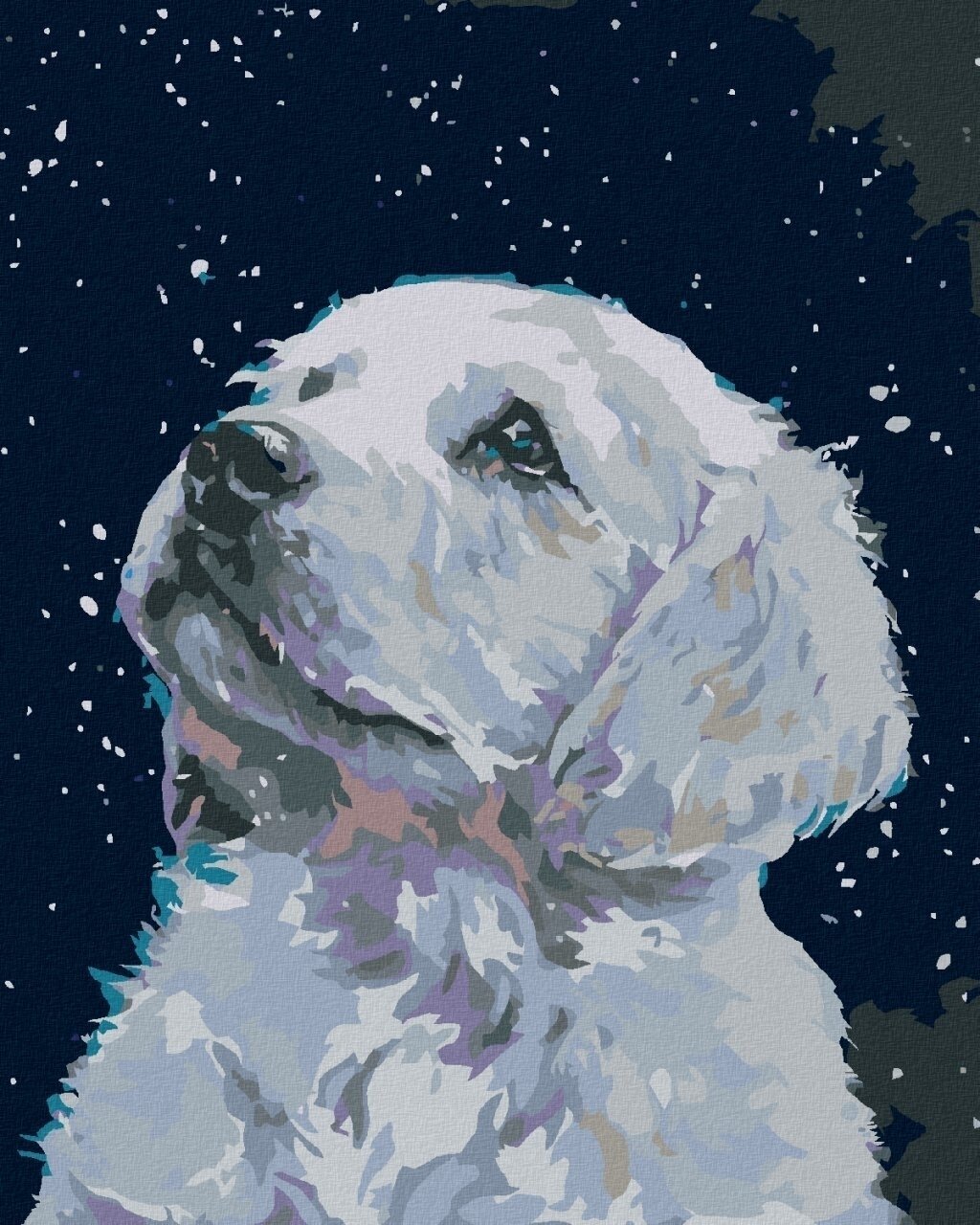 Pintura de diamantes Zuty Cachorro blanco Pintura de diamantes