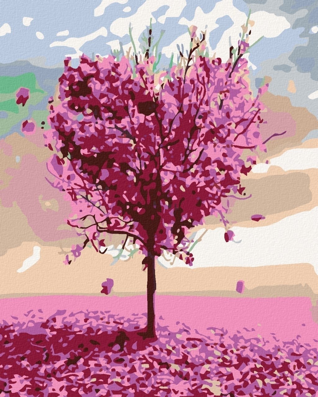 Diamantové malování Zuty Růžový srdeční strom