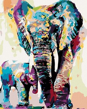 Diamond Art Zuty Painted Elephants - 1