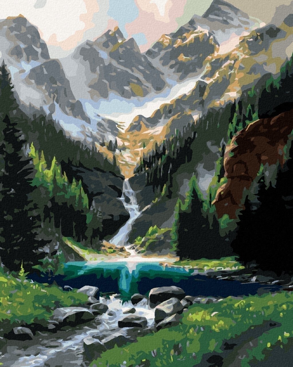 Diamant schilderij Zuty Een rustige plek in de bergen