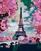 Peinture au diamant Zuty Tour Eiffel et arbres roses