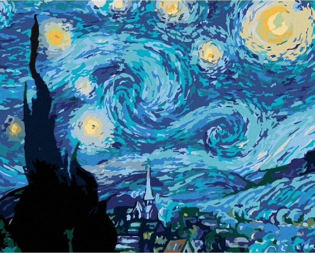 Pictura cu diamant Zuty Noapte înstelată (Van Gogh)