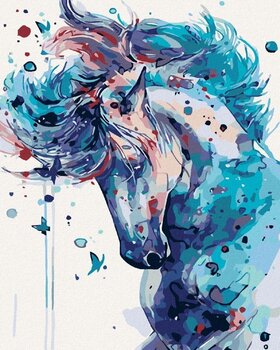 Diamantmalerei Zuty Abstraktes Pferd dunkelblau - 1