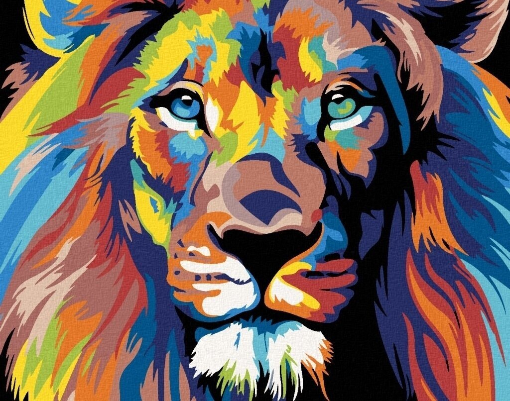 Диамантено рисуване Zuty Цветен лъв II