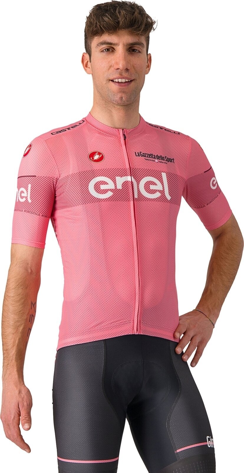 Odzież kolarska / koszulka Castelli Giro107 Classification Jersey Rosa Giro XL