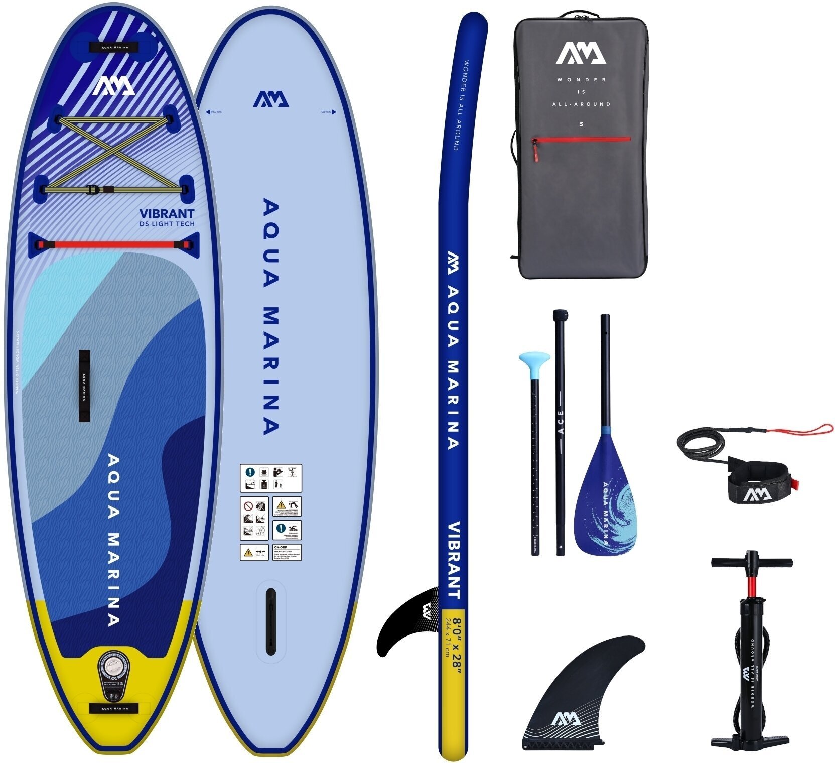 Tabla de paddleboard para niños y jóvenes Aqua Marina Vibrant 8' (244 cm) Tabla de paddleboard para niños y jóvenes