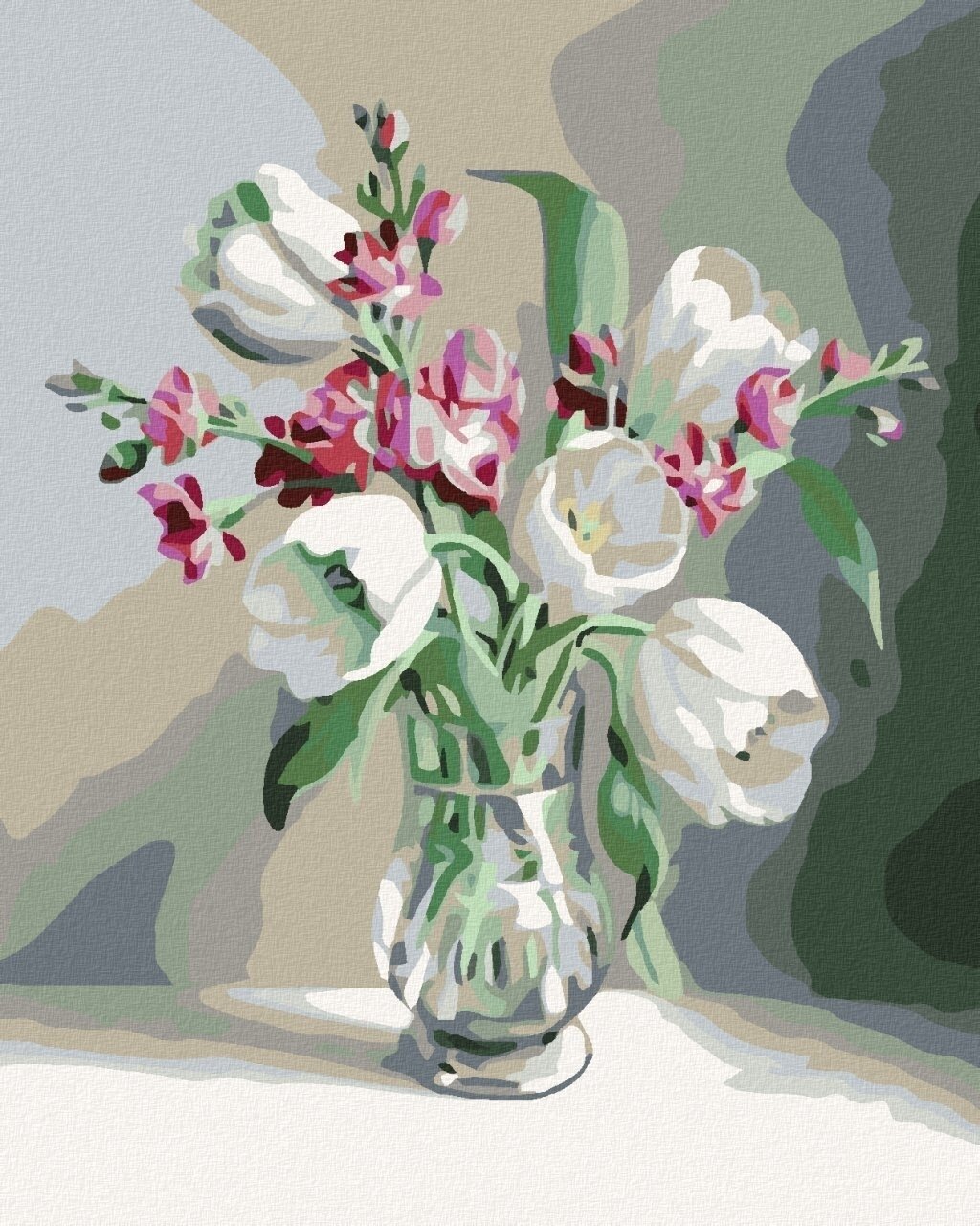 Diamant schilderij Zuty White Tulips