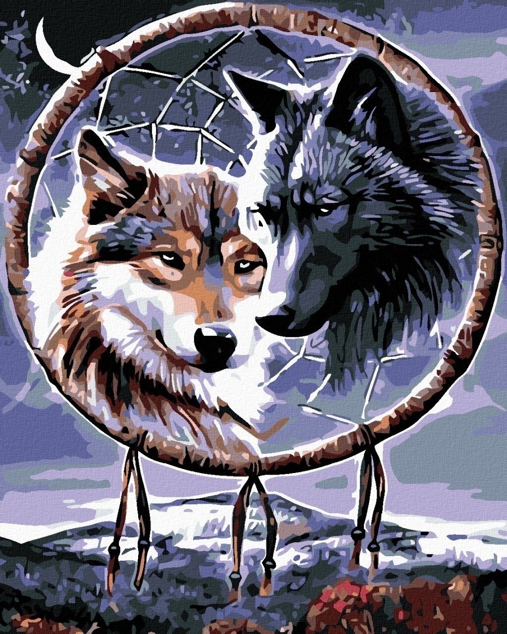 Диамантено рисуване Zuty Вълци с талисман