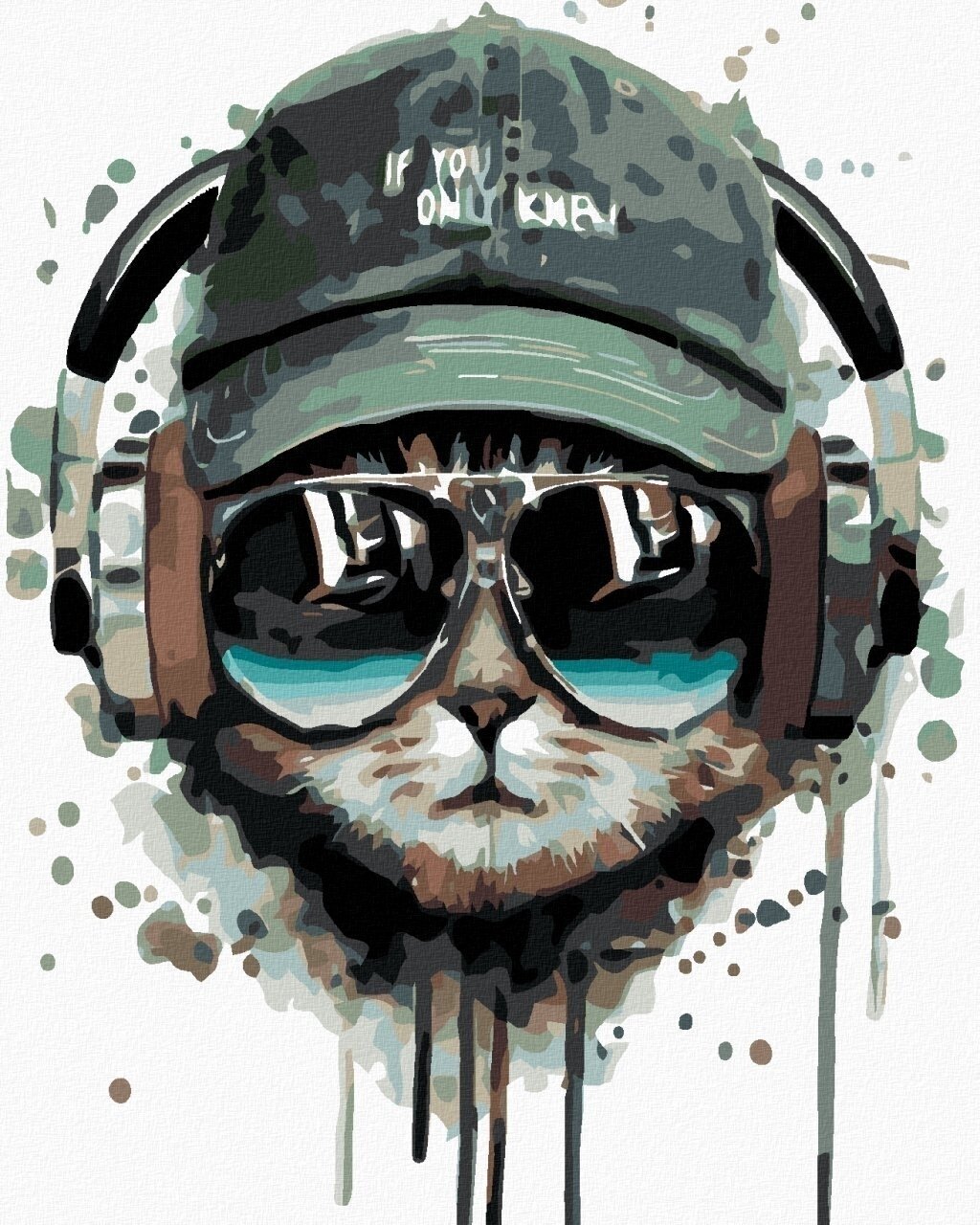 Диамантено рисуване Zuty Котка със слушалки