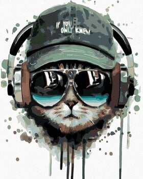 Diamantmalerei Zuty Katze mit Kopfhörern - 1