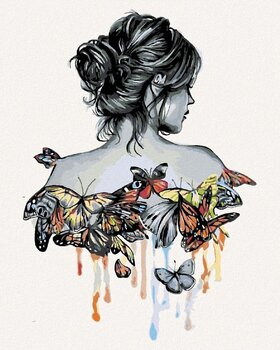 Pictura cu diamant Zuty Femeie fluture - 1