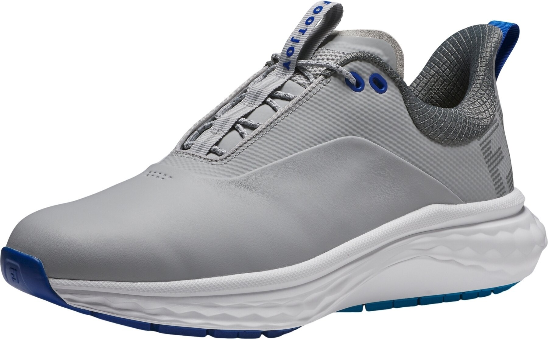 Calzado de golf para hombres Footjoy Quantum Mens Golf Shoes Grey/White/Blue 42,5 Calzado de golf para hombres