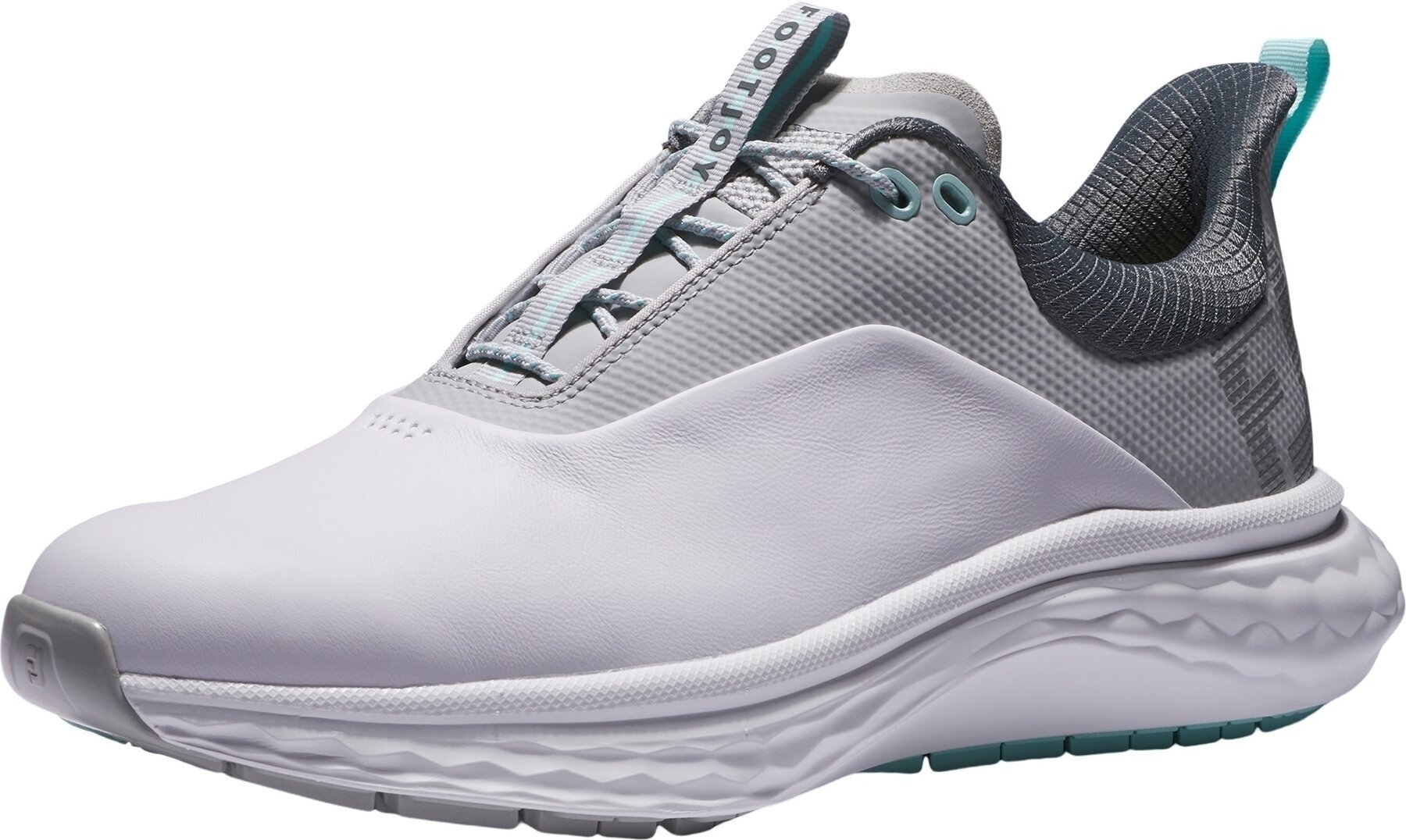 Chaussures de golf pour hommes Footjoy Quantum Mens Golf Shoes White/White/Grey 40,5