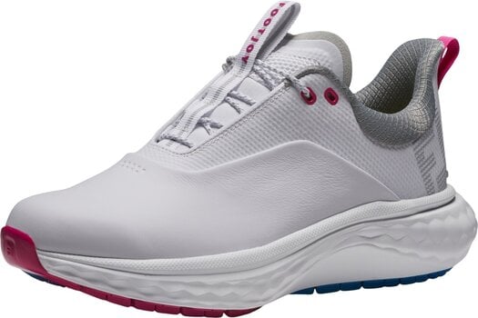 Damskie buty golfowe Footjoy Quantum Womens Golf Shoes White/Blue/Pink 37 - 1