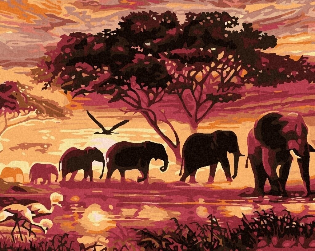 Диамантено рисуване Zuty Слонове