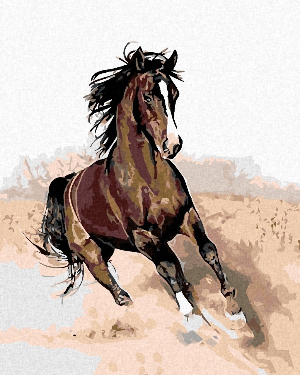 Ζωγραφική με διαμάντια Zuty Ζωγραφική με διαμάντια καφετί άλογο στην άμμο