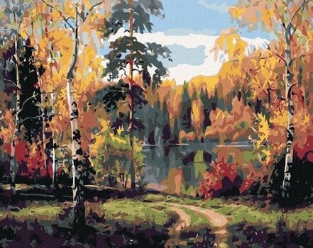Diamantové malování Zuty Podzimní rybník - 1