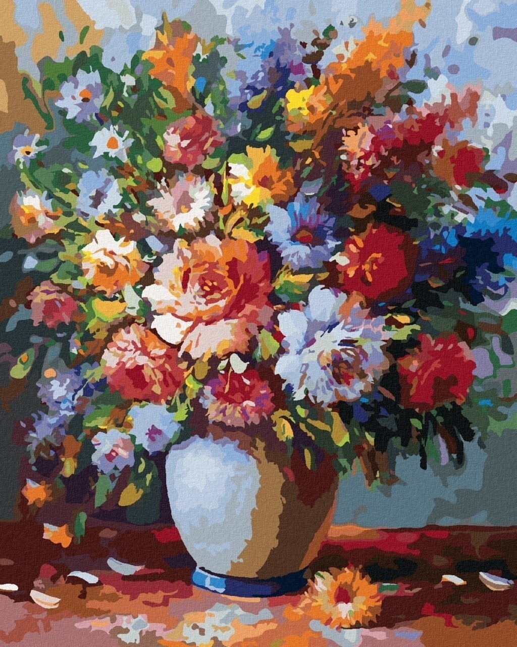 Peinture au diamant Zuty Fleurs colorées dans un vase