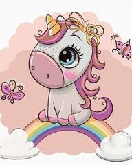 Malowanie diamentami Zuty Malowanie diamentami Mały Jednorożec I Tęcza