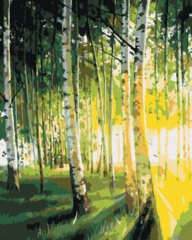 Peinture au diamant Zuty Bouleaux Dans La Forêt Illuminée - 1
