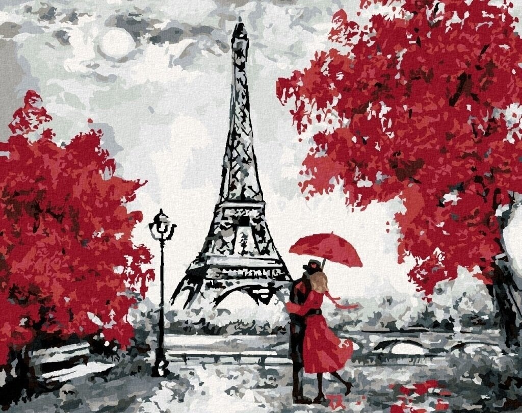 Malowanie diamentami Zuty Pocałunek na Wieży Eiffla w Paryżu