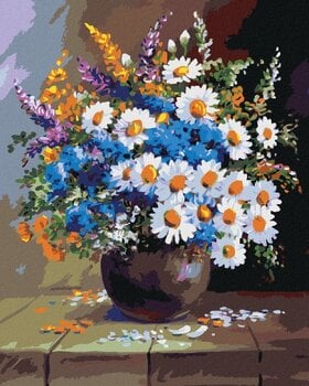 Диамантено рисуване Zuty Ваза с натюрморт и цветя - 1