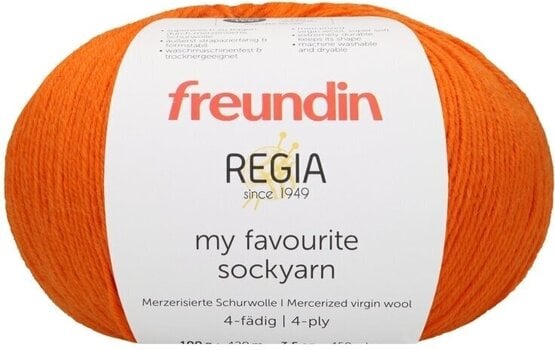 Fios para tricotar Freundin x Regia My Favourite Sockyarn Fios para tricotar 9807142-00025 Orange - 1