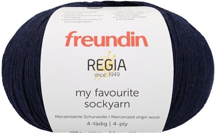 Fil à tricoter Freundin x Regia My Favourite Sockyarn 9807142-00050 Midnight Fil à tricoter