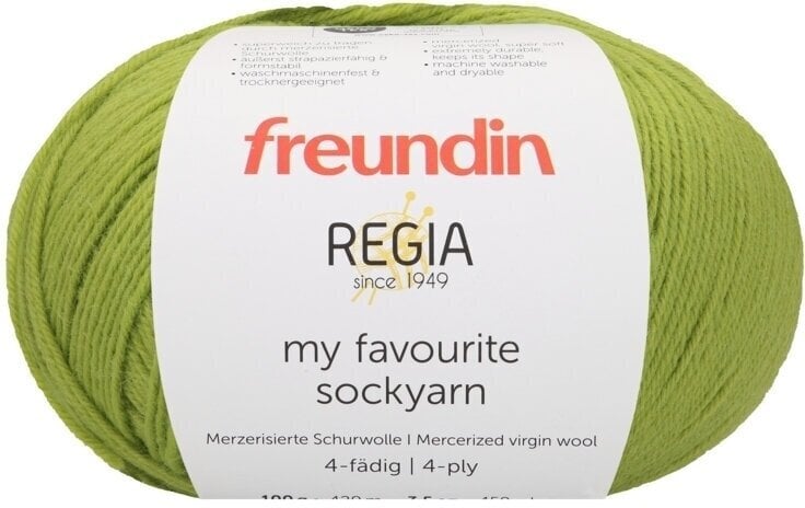 Fil à tricoter Freundin x Regia My Favourite Sockyarn 9807142-00070 Lime Green
