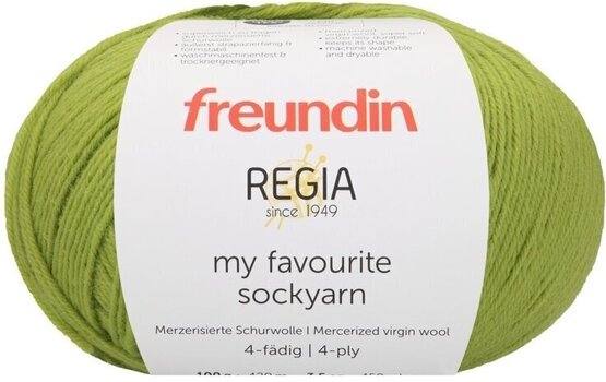 Knitting Yarn Freundin x Regia My Favourite Sockyarn 9807142-00070 Lime Green Knitting Yarn - 1