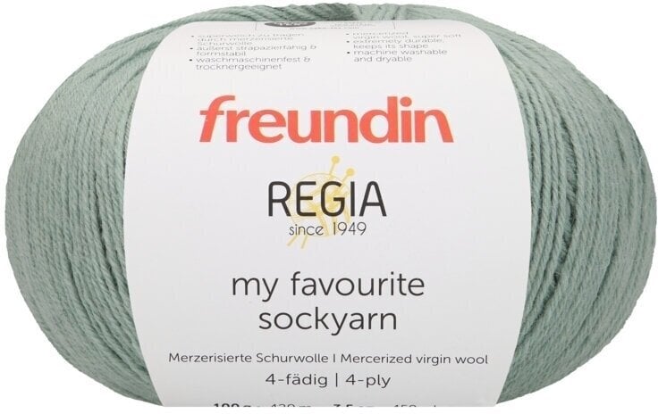 Fios para tricotar Freundin x Regia My Favourite Sockyarn Fios para tricotar 9807142-00071 Sage