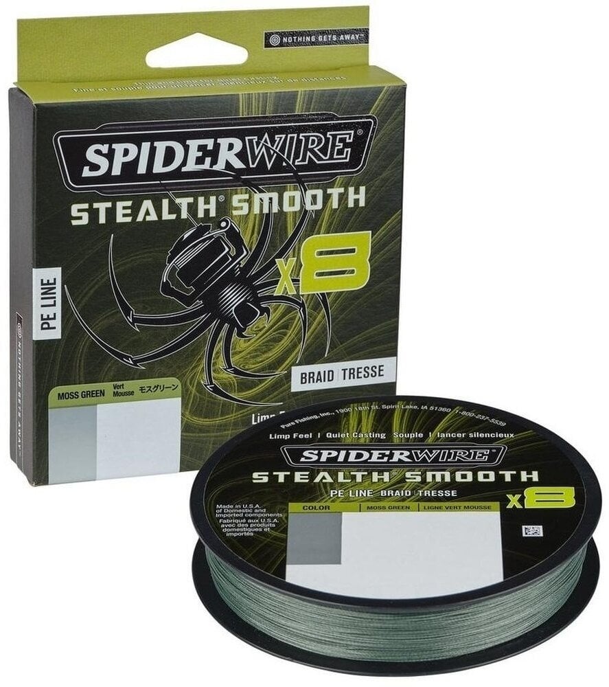 Horgász zsinór SpiderWire Stealth® Smooth8 x8 PE Braid Moss Green 0,07 mm 6 kg-13 lbs 150 m