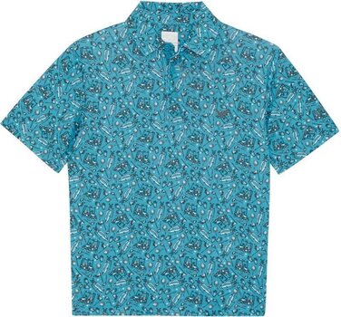 Chemise polo Callaway Boys All Over Golf Printed Polo River Blue M - 1