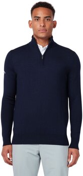 Hættetrøje/Sweater Callaway 1/4 Zipped Mens Merino Sweater Dark Navy S - 1