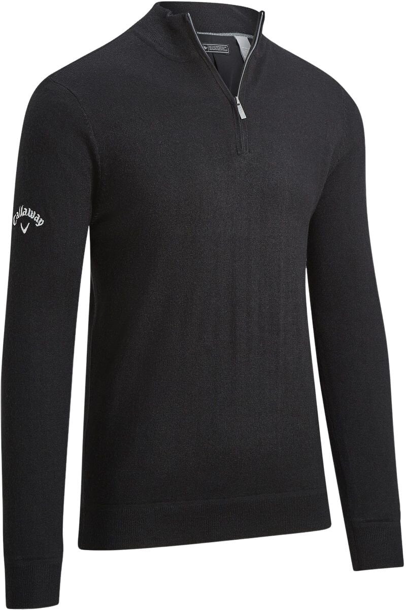 Hoodie/Sweater Callaway Windstopper 1/4 Mens Zipped Sweater Black Ink S