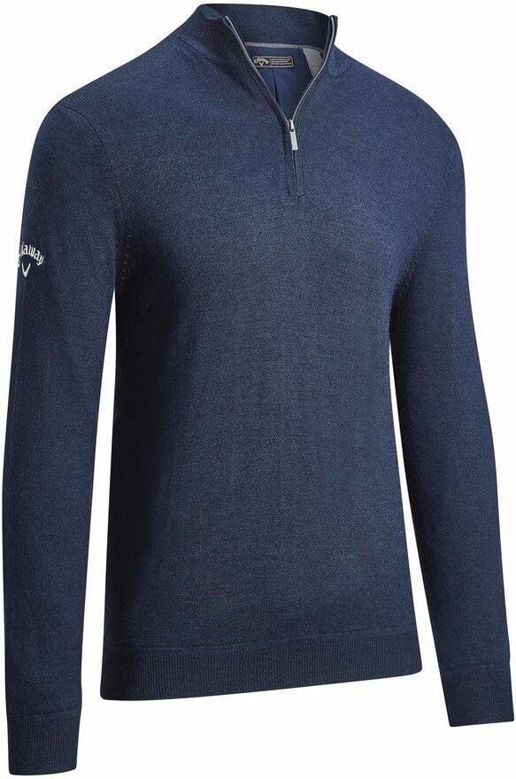 Pulóver Callaway Windstopper 1/4 Mens Zipped Sweater Navy Blue L