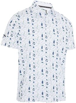 Риза за поло Callaway All Over Golf Mens Essentials Print Polo Bright White L - 1