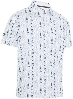 Camisa pólo Callaway All Over Golf Mens Essentials Print Polo Bright White S - 1