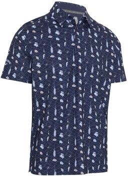 Риза за поло Callaway All Over Golf Mens Essentials Print Polo Peacoat XL - 1